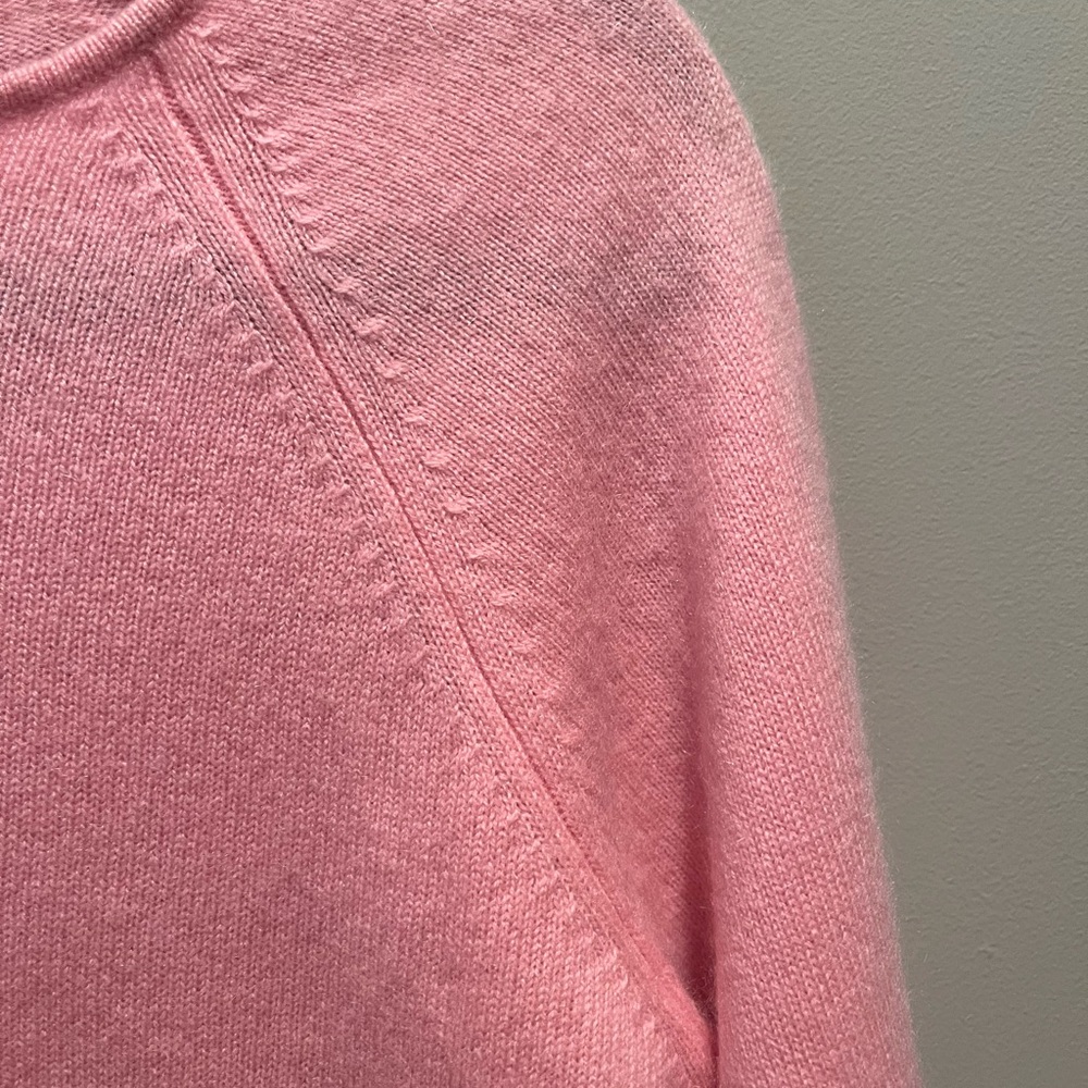 100% Pink Crew Cashmere Sweater - Picture 6 of 7